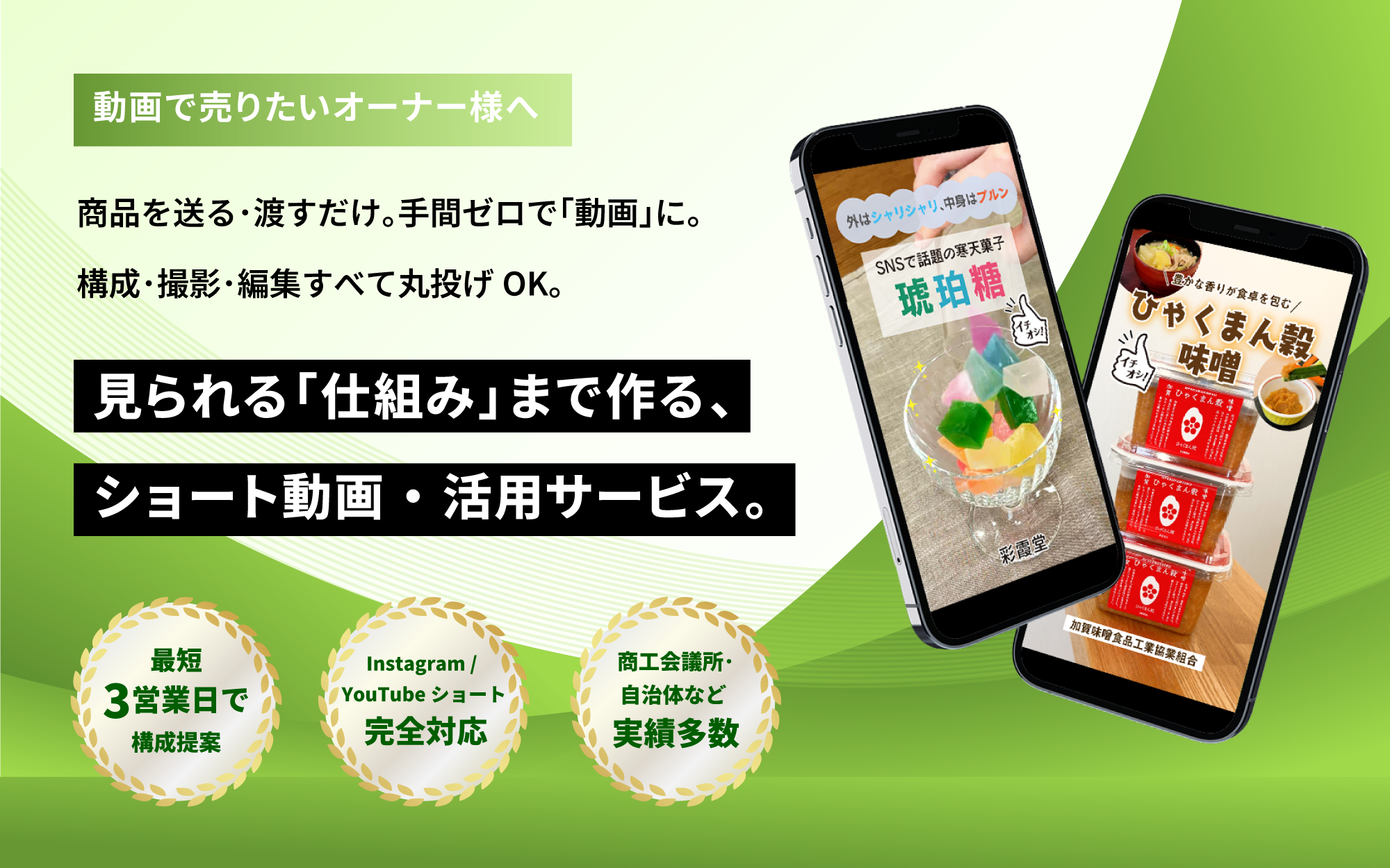 見られる「仕組み」まで作る、ショート動画・活用サービス。