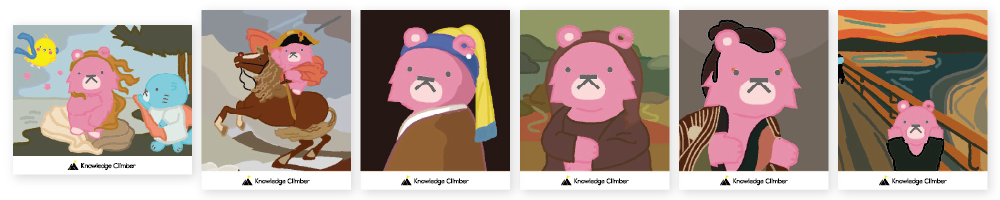 ナレクマ名画ステッカー